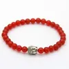 Nouveau Design Wrap 6mm A Grade rouge Agate inspiré bijoux pour hommes en gros ensemble de bouddha et OM Chakara Yoga bracelet