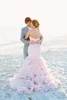 Kolorowe Różowe Syrenki Suknie Ślubne Bridal Suknie 2015 Custom Made Romantic Real Image Sweetheart Crystal Ruched Suknie Ślubne Vestidos
