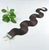 Factory Bottom Price, virgin brazilian human hair,1B# Natural black 2.5g/pcs 50g/pack 20pcs/pack 100pcs/lot , body wavy hair tape extensions