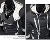 Gratis frakt 2015 ny speciell grossistrock koreanska män hooded sweater coat slim män snedje dragkedja cardigan tröja dekorerade 6 färger # 66