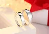 Ny enkel slät yta älskare ring mode öppning mun s925 sterling silver smycken par finger ringar för bröllopsengagemang