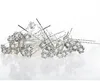 2018 Partihandel 40PCs bröllopstillbehör brudpärla hårpins blomma kristall pärla rhinestone hårstift Clips brudtärna kvinnor hår smycken