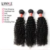 6st LOT 8-30INCH BRAZILIAN KINKY Curly Virgin Hair Grade 7A Obehandlat Djup Curl Human Hair Weave Buntar Naturliga färgförlängningar färgbar