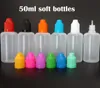 Garrafa Vazia E-líquidos Dropper Bottles 5ML 10ML 15ML 20ML 30ML 50ML Agulha com a prova de criança Caps e pontas finas para E Juice vape