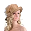 Cor sólida feminino verão flor organza cúpula bowler chapéu de sol sunbonnet kentucky derby tea party a267239c