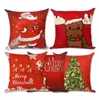 4545cm kuddefodral Juldekorationer för Hem Santa Clause Christmas Deer Cotton Linen Cushion Cover Home Decor7662691