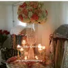 Vaso de flor de cristal grande claro (mental com cristal de acrilice) para decoração de casamento