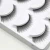 5 par / pack handgjorda långa återanvändbara vingade falska ögonfransar Naturliga Crisscross Fake Eyelash Charmiga ögonfransar förlängningar