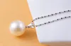 Yhamni Mode Original 925 Sterling Silver Pearl Pendant Halsband för Kvinnor Silver Kedjor Uttalande Halsband Smycken Partihandel BKN012