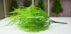 6pcs偽の植物36cm/14.17 "人工シミュレーションアスパラガスグラスグリーン植物7ホームクリスマスパーティーの結婚式の装飾用