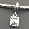 925 Sterling Zilver 14K Real Gold Mother's Day Card Dangle Charm Bead Fits European Pandora Style Sieraden Armbanden Kettingen Hangers