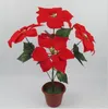 christmas flower poinsettia artificial flowers poinsettia christmas home festival decoratiion flower 45cm 5 Heads not include the vase SF009