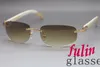 wholesale Lunettes de soleil vertes sans cadre avec boîte-cadeau Lunettes de soleil Buffalo authentiques blanches lunettes de conduite à l'extérieur 3524011 Accessoires de mode Taille: 58-18-140mm