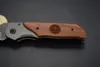 Brownin DA30 Folding Knife Titanium Surface Hardwood Inlay Handle Hunting Knives Camping Tool High Quality Drop Shipping
