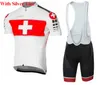 2024 Switzerland Team Pro Cycling Jersey Bike Shorts Set Summer Mens Mtb Bicycle Clothing Ropa Maillot ciclismo مع لوحة هلام