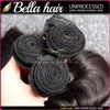 100% indisk mänsklig hårförlängning naturlig färgkroppsvåg 4st / lot mix längd 8 ~ 30 tums väven bellahair
