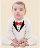 2017 New Born Boy Baby Formal Suit Tuxedo Romper Pants Jumpsuit Gentleman Clothes for Infant Baby Romper Jumpsuits2775285