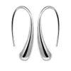 Tout nouveau crochet d'oreille gouttelettes d'eau plaqué argent sterling DFMSE004, boucles d'oreilles lustre pendantes en argent 925 pour femmes 10 paires par lot