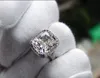 Sona 8 carati diamante argento regina anello extra large diamante euro-americano esagerato tendenza colore grado IJ matrimonio o anello di fidanzamento