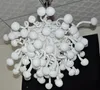 100% munblåst hängslampor ce ul Borosilicate Murano Style Glass Dale Chihuly Art Pure White Mushroom Chandelier Crystals