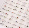 Brand New Fashion Korean Jewelry Zircon Solitaire Rings Rhodium Plated Multi Styles Mix Size Charms Ring good sale 10pcs