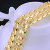 الجملة -18K الذهب الأصفر شغل 20 "7 ملليمتر الرجال النساء سلسلة مجوهرات قلادة 9PC K2015
