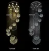 Modern Large Crystal Ceiling Light Fixture Chandeliers Indoor Lighting for Lobby, staircase, stairs, foyer Long spiral Crystal Light lustre ceiling lamp