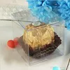 50 stcs Clear Gift Wrap Casket PVC Opbergdozen Verjaardag Baby shower Wedding Party Gunst Holder 8cm Candy Cake Case1603302