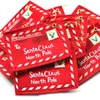Noel Hediye Kartı Sahipleri Hediye Kartı Kutusu Şeker Tutucu ile Zarflar Noel Para Kart Tutucu, Kırmızı