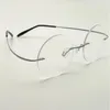 Steve Jobs Star Style Ultra-Light Memory Titanium Rimless Myopia Glasögon Optisk Glasögon Ram Män Eyewear Oculos de Grau 6PCS / Lot