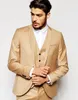 Abiti da sposa mattina oro Abiti da uomo slim fit belli Smoking dello sposo Abiti da ballo formali su misura (giacca + pantaloni + gilet + cravatta)