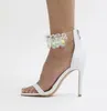 Mode rhinestone clear pvc transparenta sandaler skor kristall fotled wrap lady stiletto sexiga höga klackar pumpar fest klänning skor