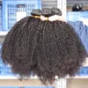 Capelli vergini ricci crespi afro mongoli Capelli ricci crespi Tesse Estensione dei capelli umani Colore naturale Doppie trame tingibili