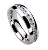 6mm 316L roestvrij staal kristal verzilverd band ringen voor vrouwen mannen bruiloft verjaardag decor sieraden