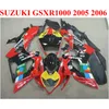 Menor preço fairings set para SUZUKI 2005 2006 GSXR1000 K5 K6 verde vermelho JOMO GSX-R1000 05 06 GSXR 1000 carenagem kit TF99