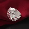 Gratis frakt Ny 925 Sterling Silver Fashion Jewelry Retro Hjärtformad med vit diamant med Pave Zircon Ring Hot Sell Girl Gift 1736