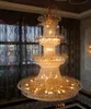 100cm Luxe Big Europa Large Gold Luster Crystal Kroonluchter Licht Armatuur Klassieke Lichte Montage voor Hotel Lounge Decoratiion LLFA