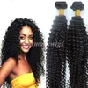 Feixes de Cabelo Humano não transformados Feixes de Cabelo Brasileiro Kinky Curly Tece 8-34 polegada Extensões de Cabelo A Granel Indiano Peruano Por Atacado