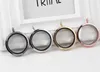 10st / lot 4Colors 35mm Big Plain Round Magnetic Glass Living Floating Charms Locket Pendant för kedjan halsband