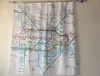 Nytt märke London tunnelbana Tube Map Pattern Dusch gardin Vattentät Förhindra mögel Halloween Fabric Gardiner för badrummet