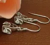 Boucles d'oreilles Trouver des épingles bails 925 blancs de boucle d'oreille en argent sterling avec bails convertisseur de boucle d'oreille bricolage fils d'oreille français 18mm 20mm CF013 5p312W