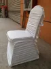 White Ruffled Spandex Chair Cover With Satin Crush Flower In The Back 100PCS For Free Shipping