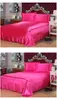 Hot Pink Mulberry Silk Bedding set King size queen full twin Luxury rose red duvet cover bed sheet sheets linen bedspread bed in a bag 4PCS