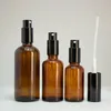 Partihandel tjock glas sprayflaskor för parfym 5-100 ml med svart pumpsprutning