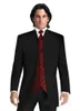 Geen Button Wedding Suits Black Groom Tuxedos GroomsMen Best Mens Prom Formele Pakken Custom Made (Jack + Pants + Vest + Tie)