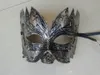 Maschera per mascherata da uomo per adulti, classica, retrò, soldato romano greco, maschera da gladiatore, festa in maschera, ballo in maschera, mardi gras, maschera per gli occhi (oro e argento)