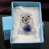 FREE SHIPPING Baby Shower Favors Choice Crystal Collection Teddy Bear Figurines -Blue Crystal For Boy+30pcs/lot