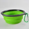 Dog Folding Collapsible Feeding Bowl Silicone Water Dish Cat Portable Feeder Puppy Pet Travel Bowls c295