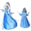 4 дизайна Снежная королева 2 II для маленьких девочек платье для косплея снежинка юбки-пачки с длинной накидкой детский костюм Рождество Хэллоуин Party2001206