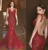 2016 Nieuwe Arabische Kant Pailletten Mermaid Avondjurken Sheer Backless Lange Slanke Fitted Prom-jurken Formele avondjurken Vestidos Custom Made